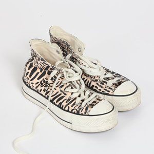 Converse All Star Platform High Top Pink Leopard Women’s 8